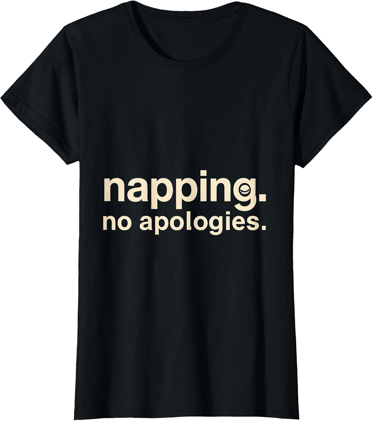 Women's Napping. No Apologies. Cute Capybara Sleepybara Sleep T-Shirt - Black