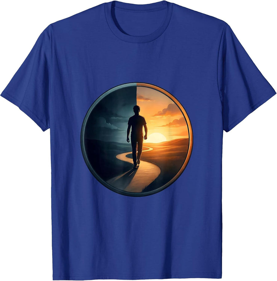 Suicide Prevention Stepping Into the Light Design T-Shirt - Royal Blue