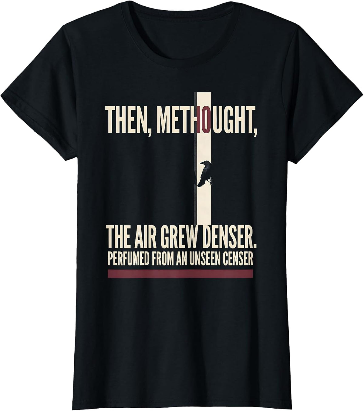 Edgar Allan Poe The Raven Gothic Literary Fan Art T-Shirt - Black