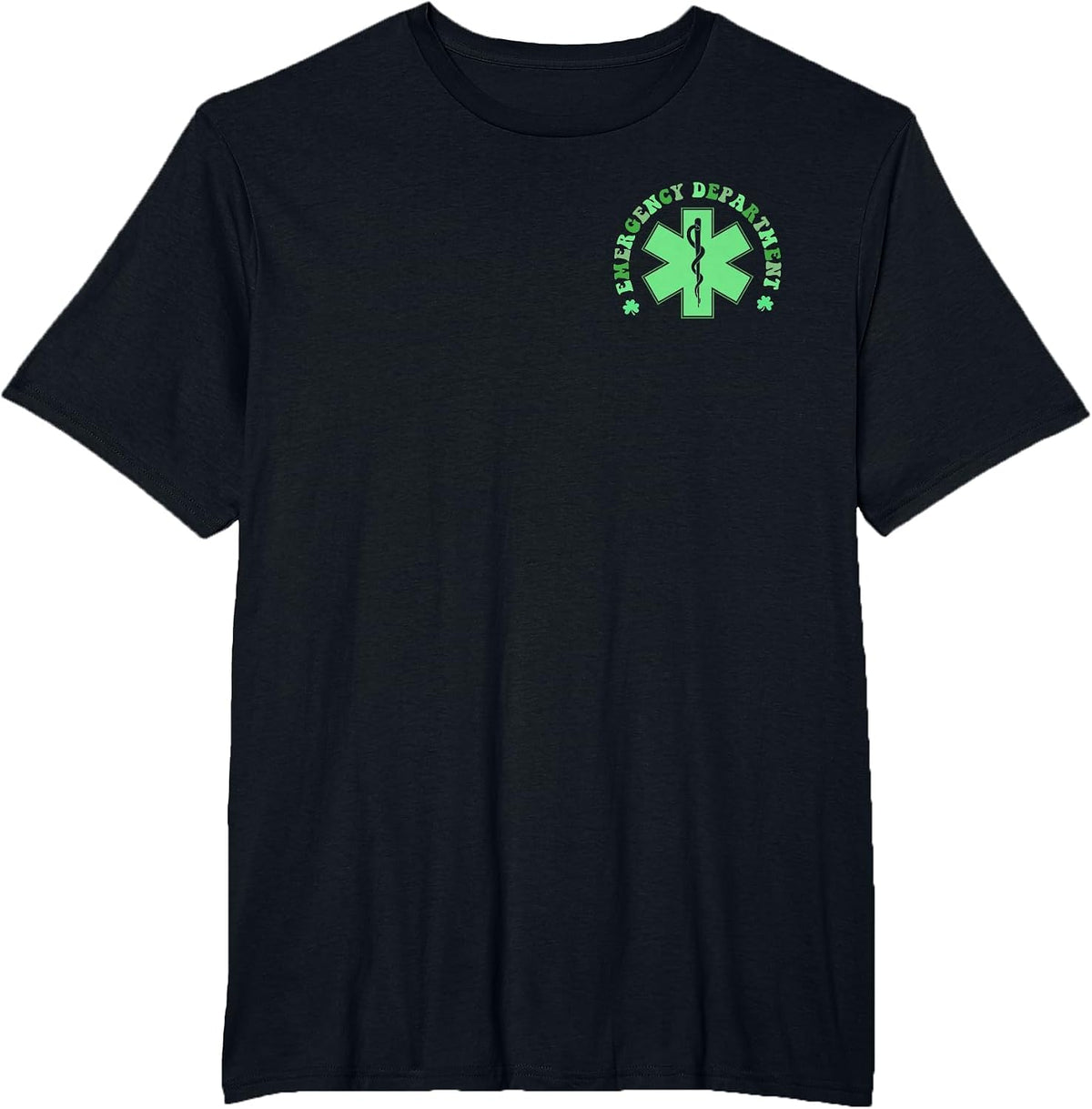 Retro Emergency Department ER Nurse St Patricks Day T-Shirt - Black