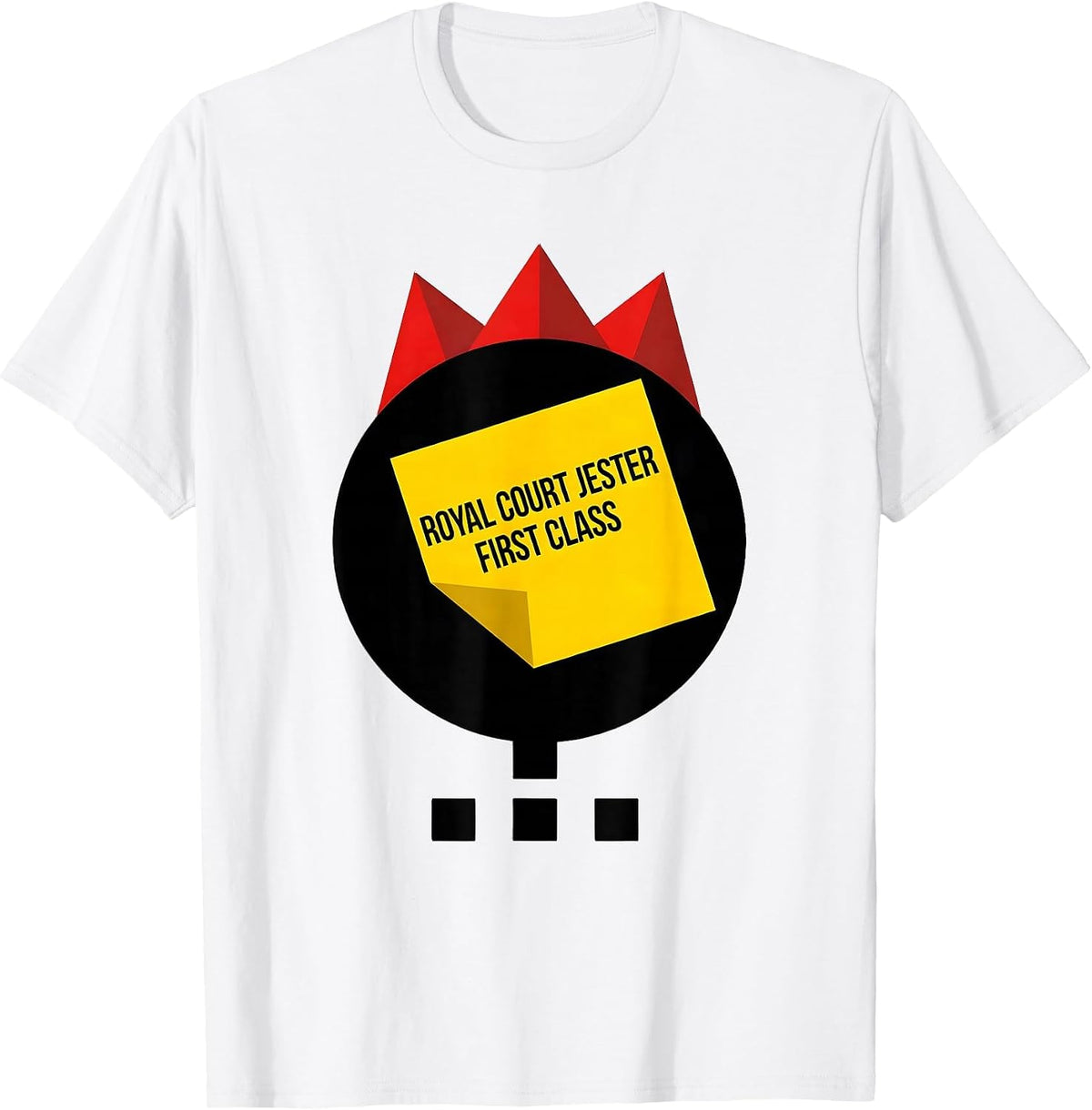 Men's Royal Court Jester, First Class Bauhaus Modern Mardi Gras T-Shirt - White