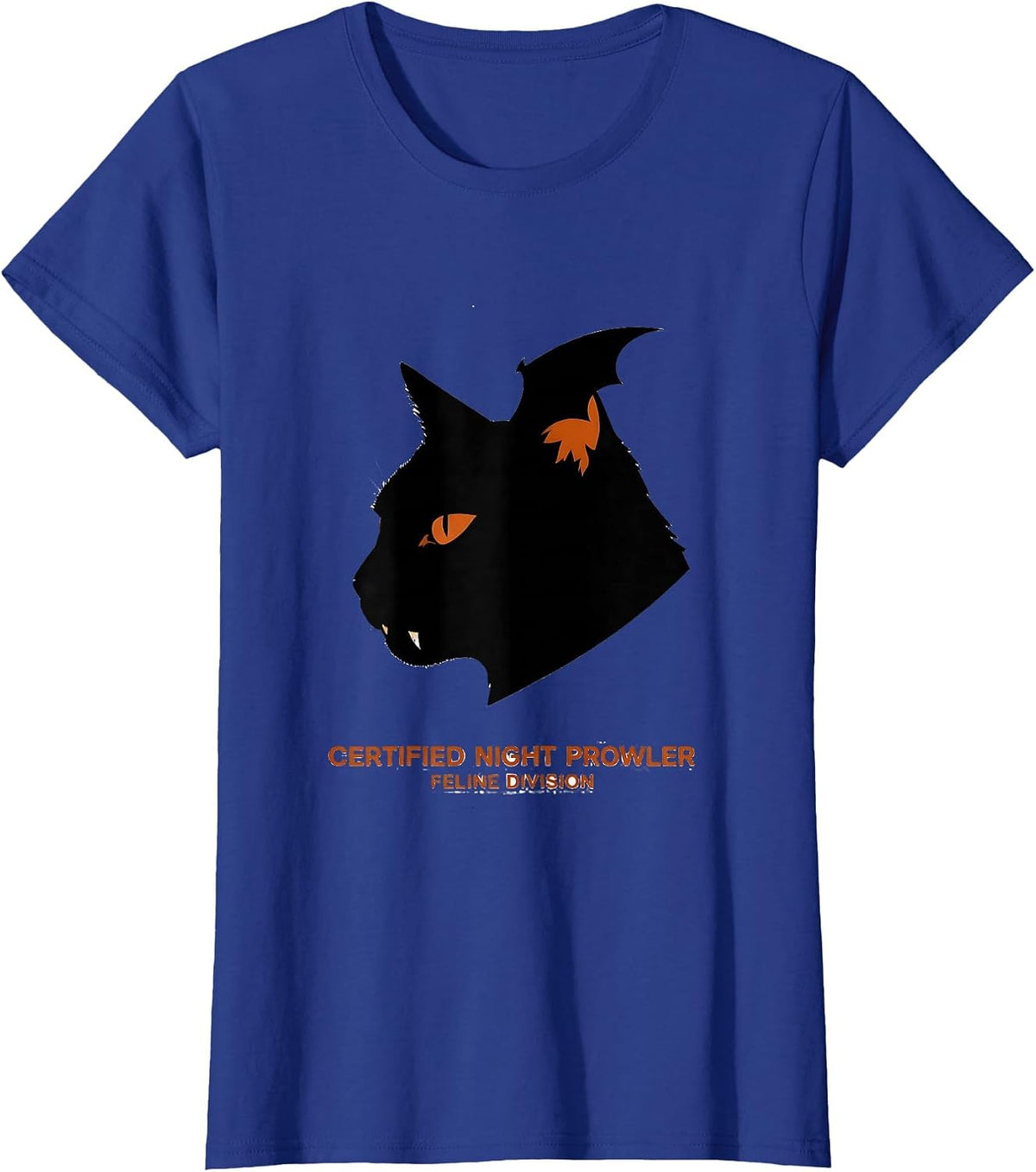 Women's Certified Night Prowler, Feline Division Funny T-Shirt - Royal Blue