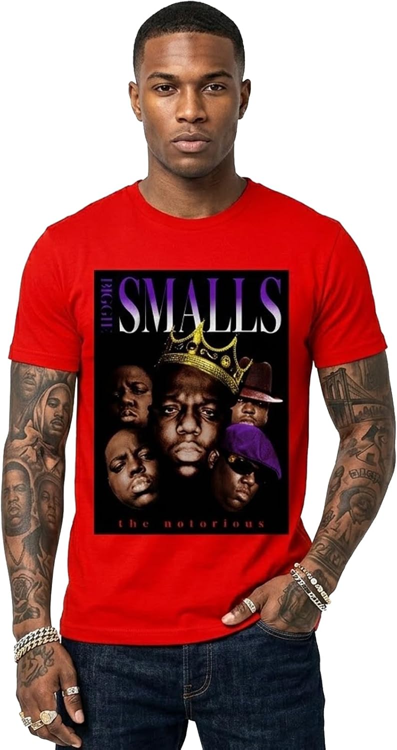 Swag Point 100% Cotton Classic Hip Hop Graphic T-Shirts - Bg Smalls Red