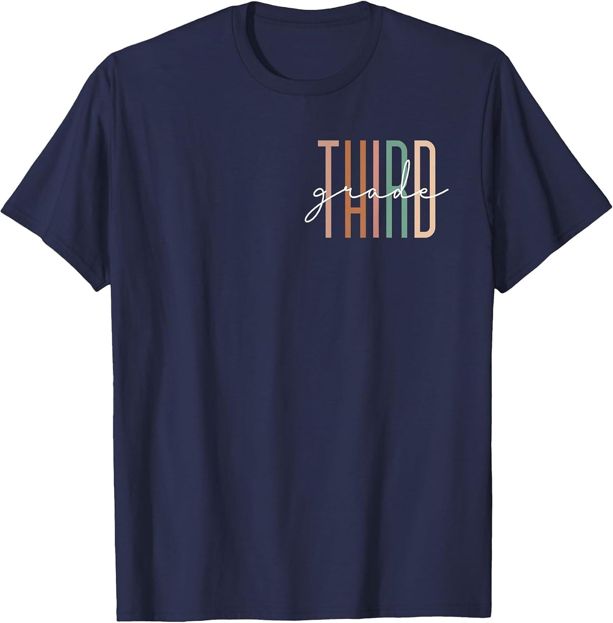 Third Grade Girls Boys Teacher Team 3rd Grade Squad T-Shirt - Navy Blue