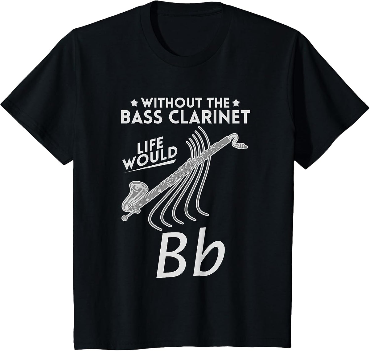 Bass Clarinet Music Funny Instrument Lesson T-Shirt - Black