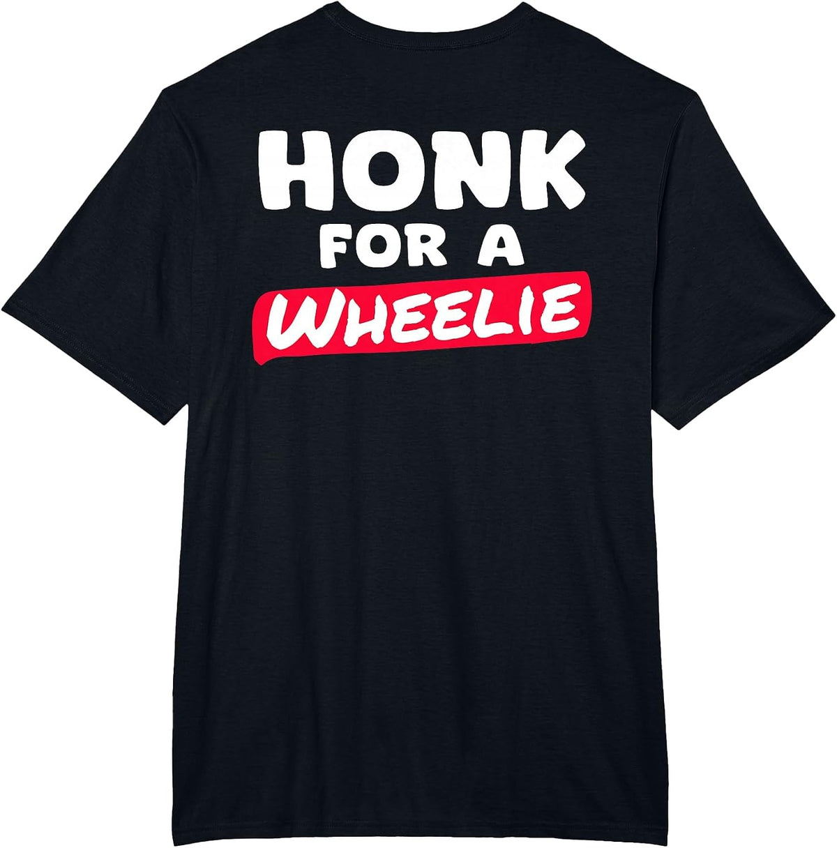 Motorcycle Stunt Design Honk for Wheelie Backprint T-Shirt - Black