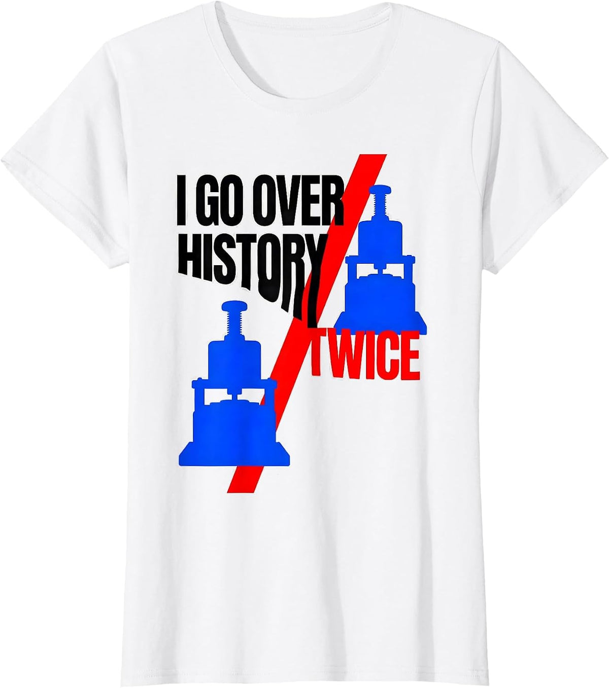 I Go Over History Twice Funny History Teacher History Buff T-Shirt - White