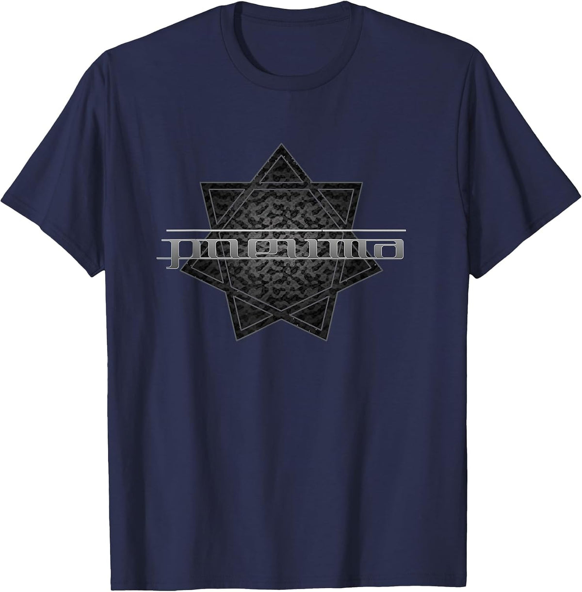 Heptagram Pneuma Sacred Geometry T-Shirt - Navy Blue