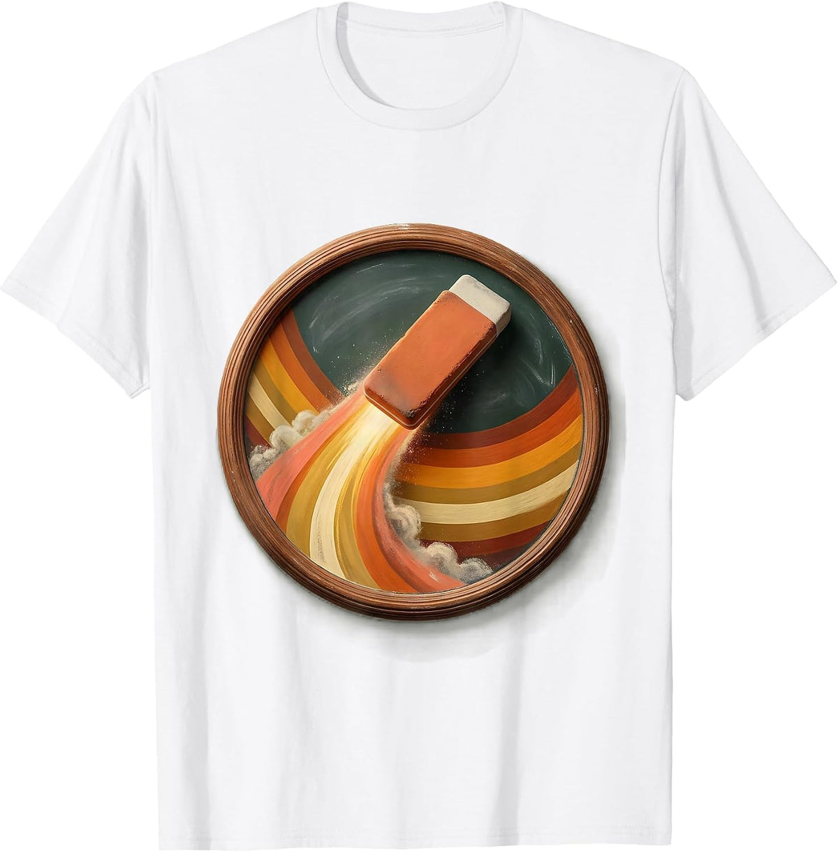 5th Grade Teacher Chalkboard Eraser Comet Graphic T-Shirt - White