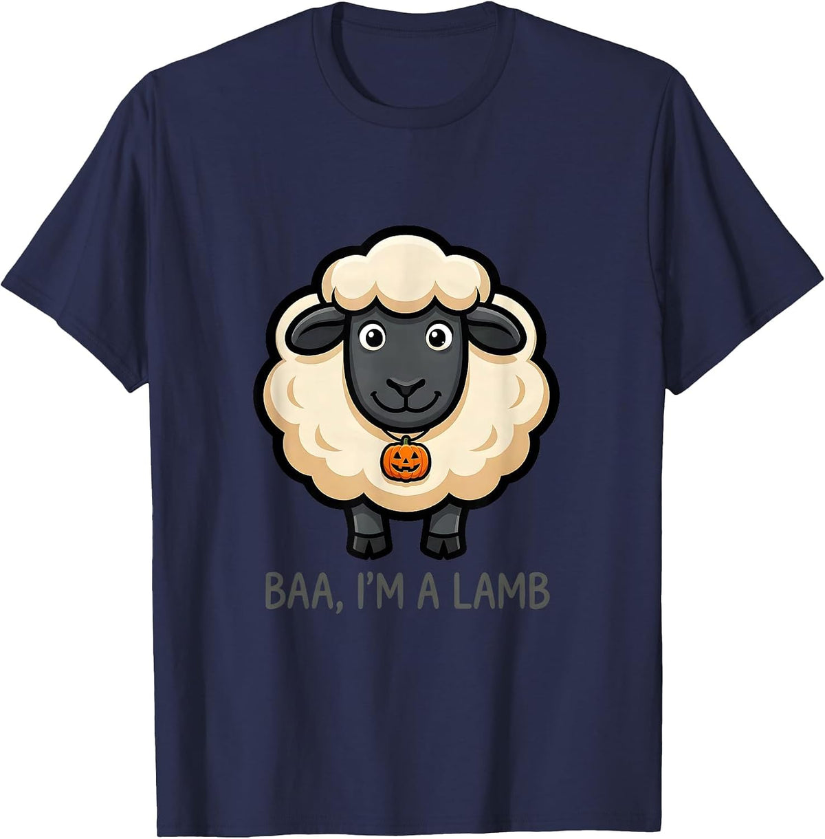 Baa I'm A Lamb Cute Sheep Halloween Costume Party Wear T-Shirt - Navy Blue