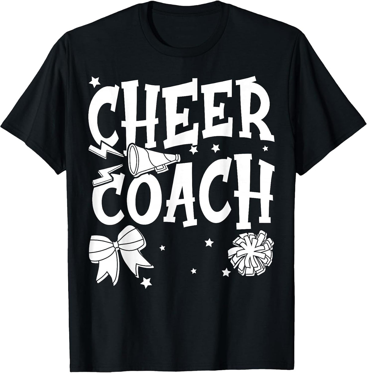Cheer Coach Cheerleading Coach T-Shirt - Black