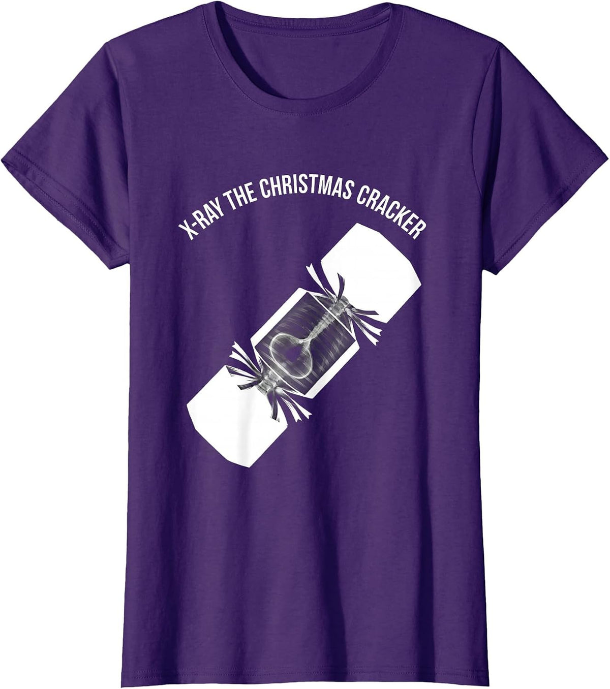Women's X-Ray The Christmas Cracker Funny Radiology Tech Christmas T-Shirt - Purple