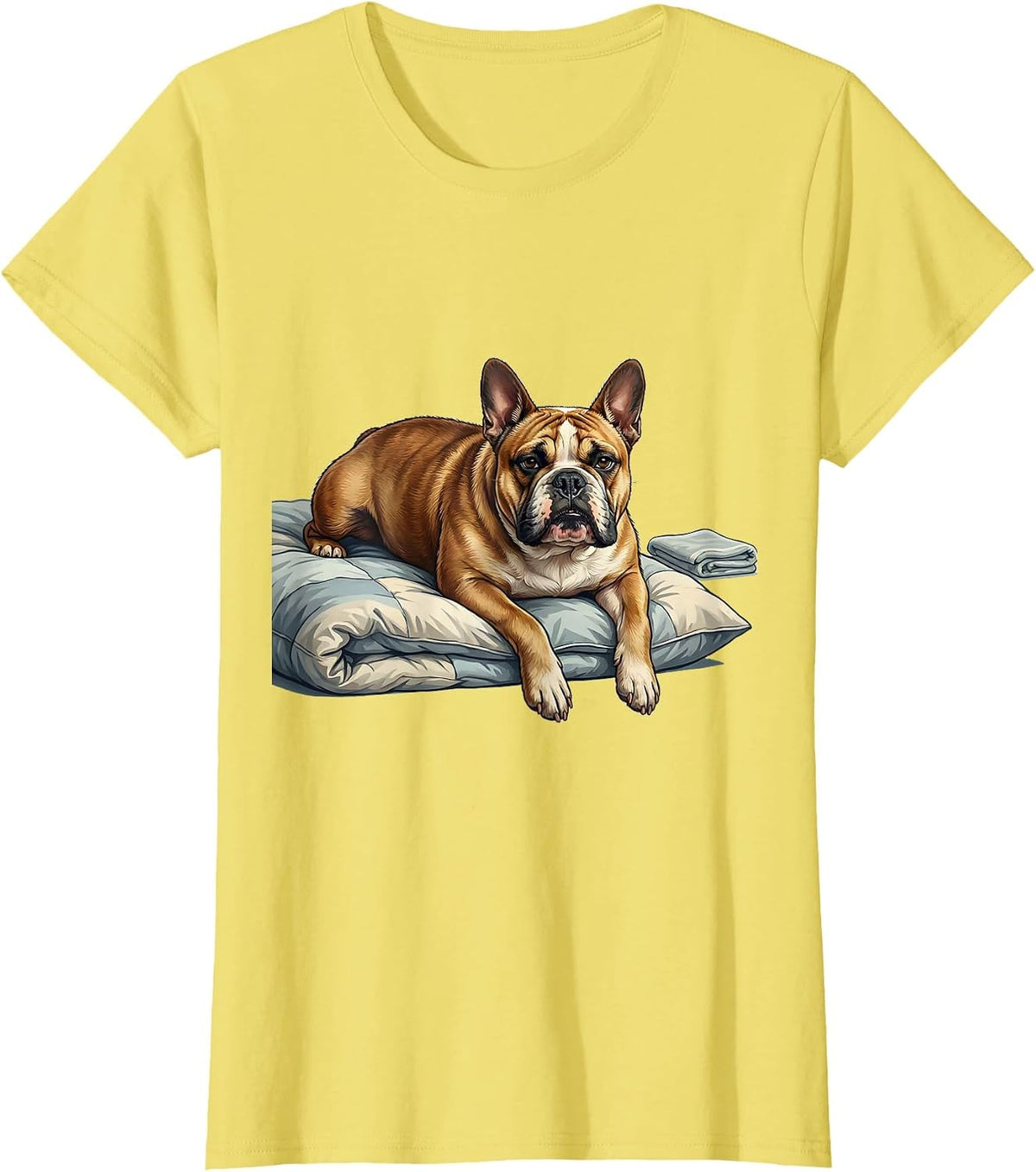 Bull Terrier Dog Official Sleepshirt Napping Pajamas T-Shirt - Lemon Yellow