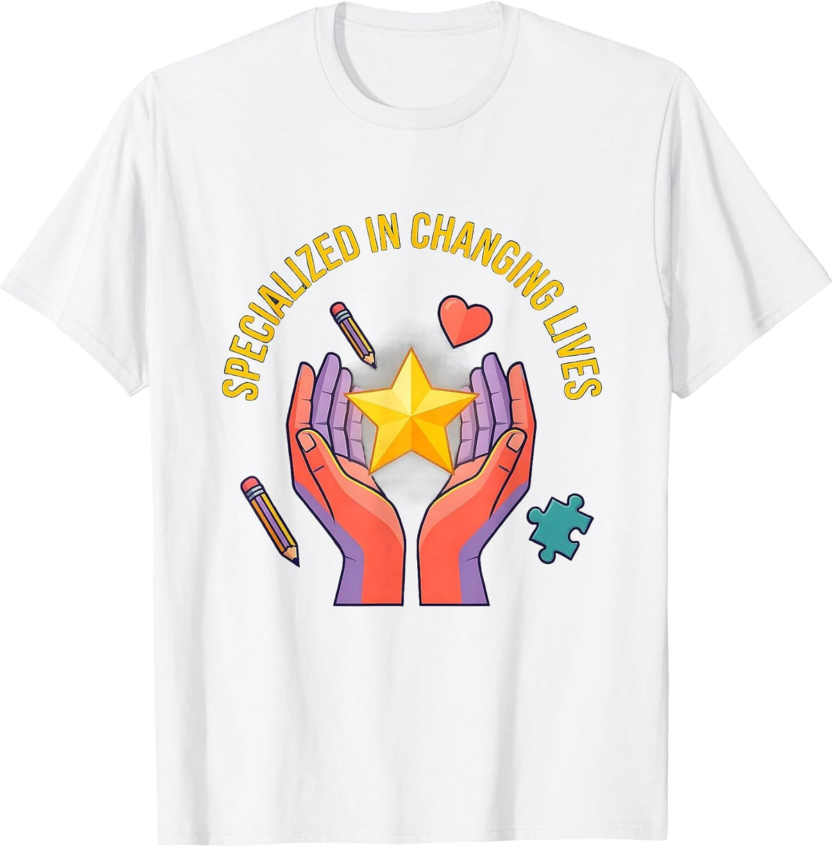Men's Specialized in Changing Lives Special Education Teacher T-Shirt - White