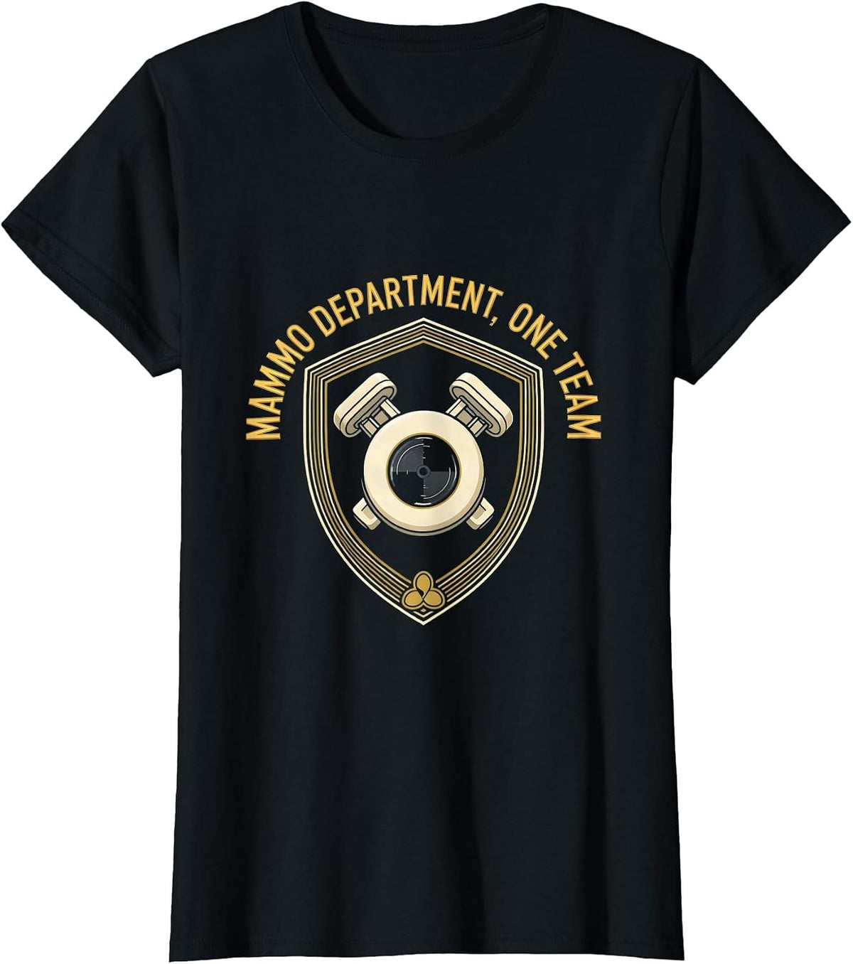 Mammo Department One Team Radiology Tech Rad Tech X-Ray T-Shirt - Black