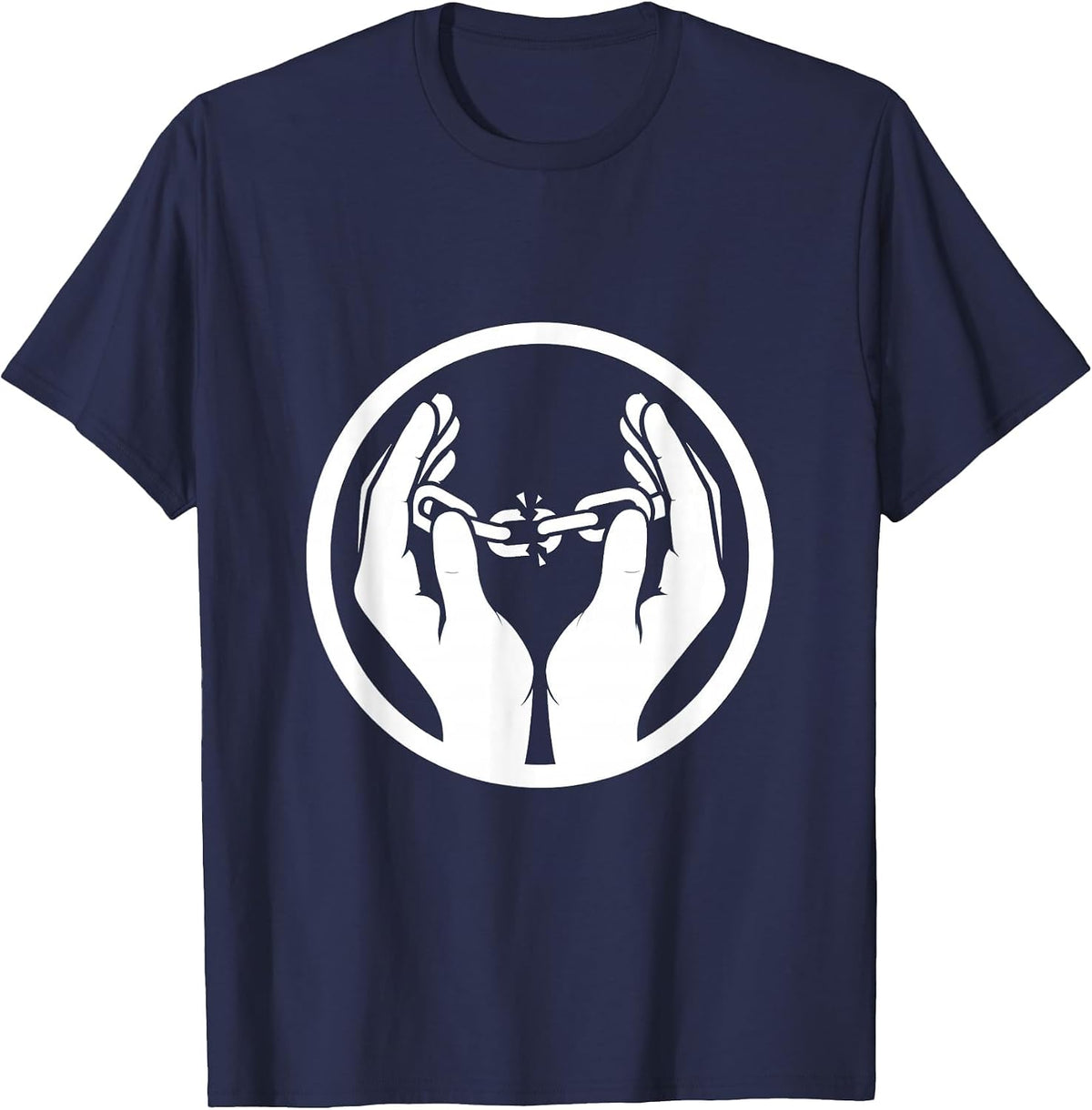 Suicide Awareness Broken Chain Reconnected Graphic T-Shirt - Navy Blue