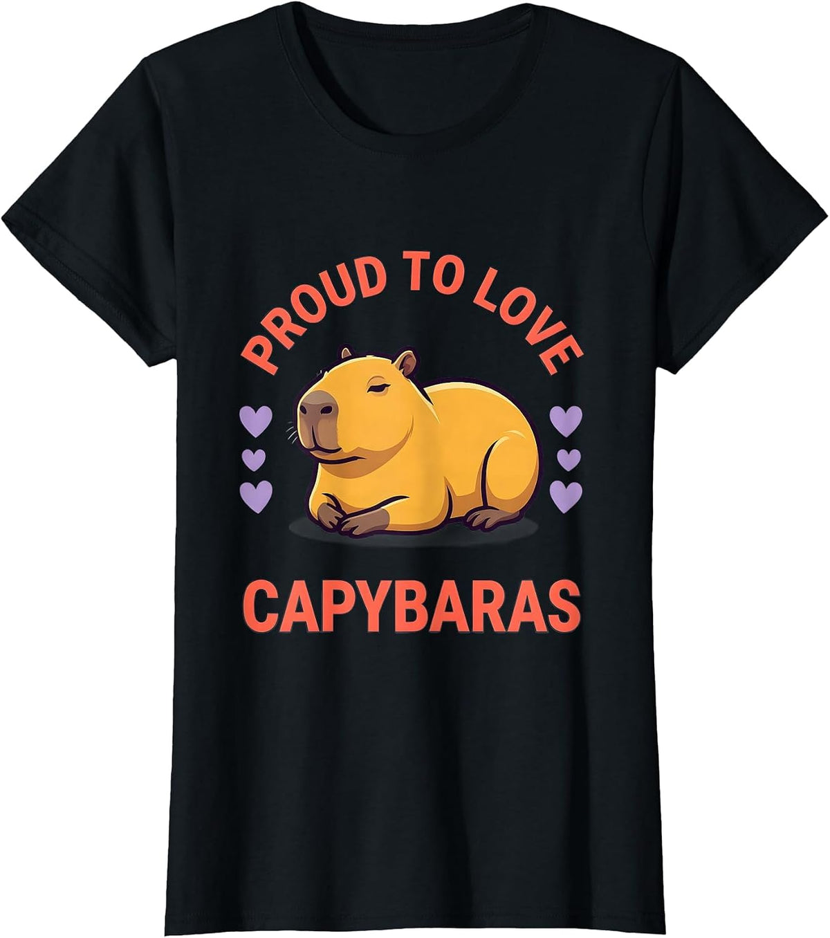 Proud To Love Capybaras Funny Capybara Gamer Meme Humor T-Shirt - Black