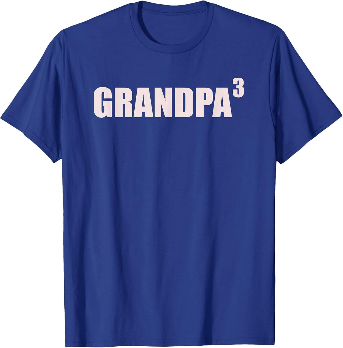 Grandpa 3 Grandkids 3rd Time Cubed Grandpa of Three T-Shirt - Royal Blue