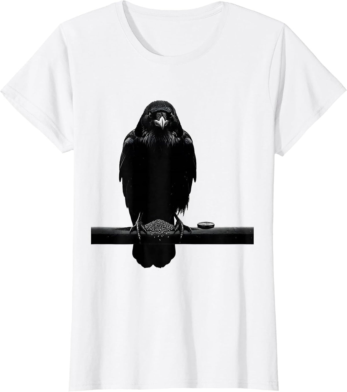 Black Crow Silhouette Gothic Dark Humor Bird Lover Gift T-Shirt - White