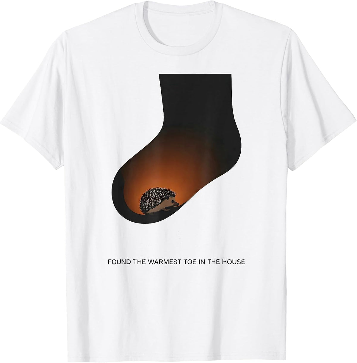 Men's Found The Warmest Toe In The House Cute Hedgehog Christmas T-Shirt - White