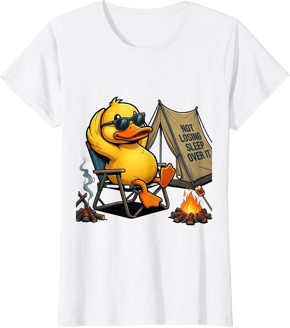 Not Losing Sleep Over It Funny Duck Mascot Novelty Gift T-Shirt - White