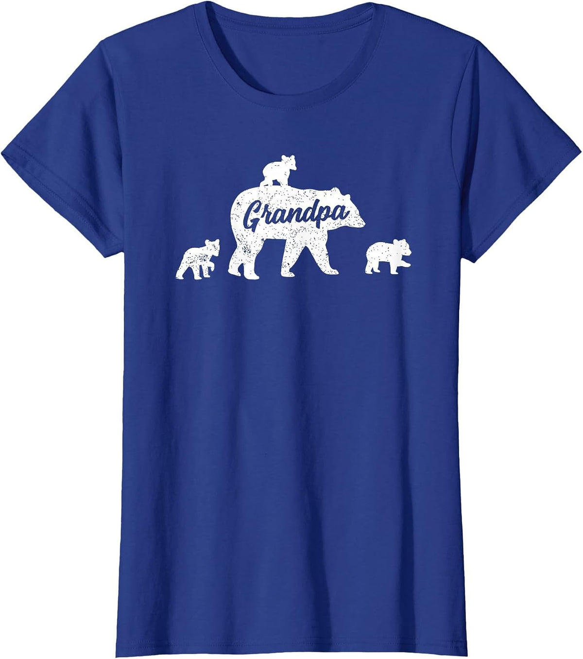 Vintage Grandpa Bear 3 Cubs T-Shirt - Royal Blue