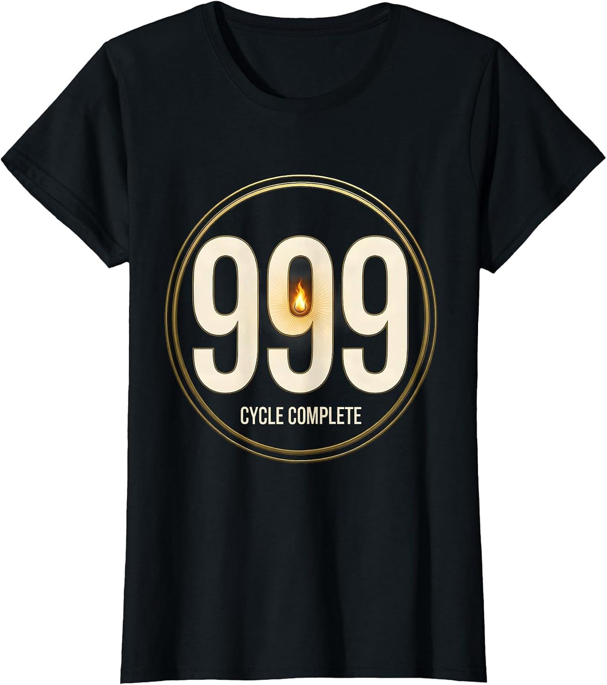 999 Cycle Complete Angel Number Numerology Spiritual Reset T-Shirt - Black