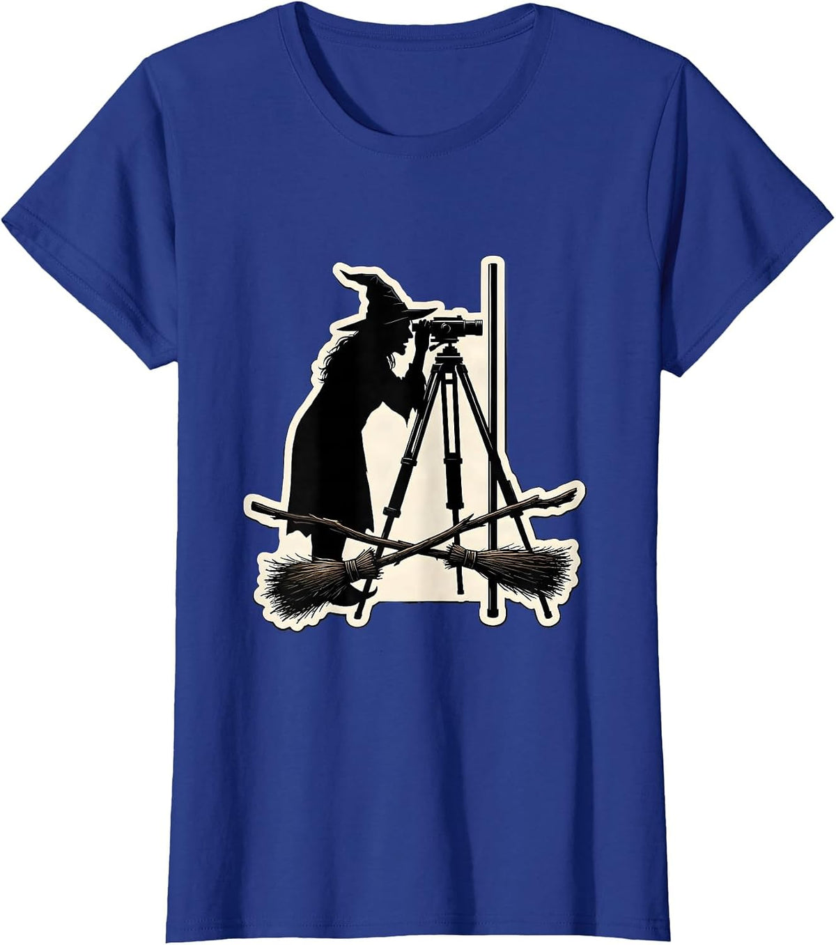 Women's Witch Surveyor Halloween Occupation Humor T-Shirt - Royal Blue