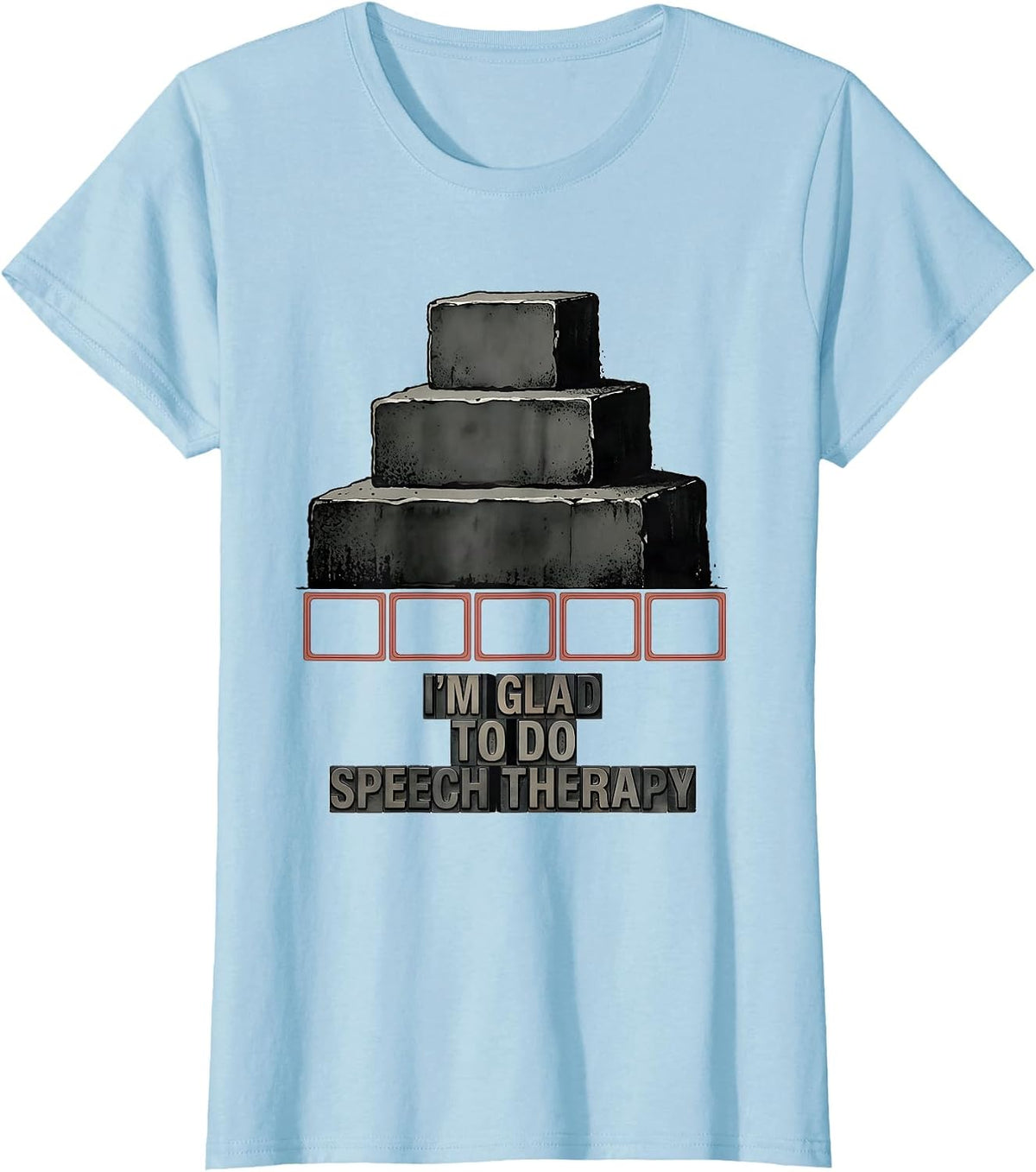 Women's I’m Glad To Do Speech Therapy Retro Groovy SLP Therapist T-Shirt - Baby Blue