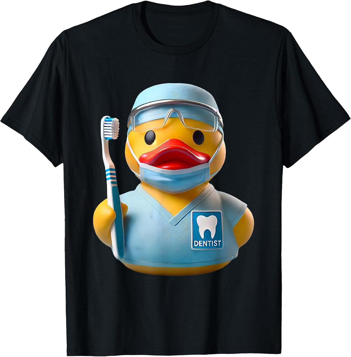 Dentist Rubber Duck Dentistry Ducky Duckie T-Shirt - Black