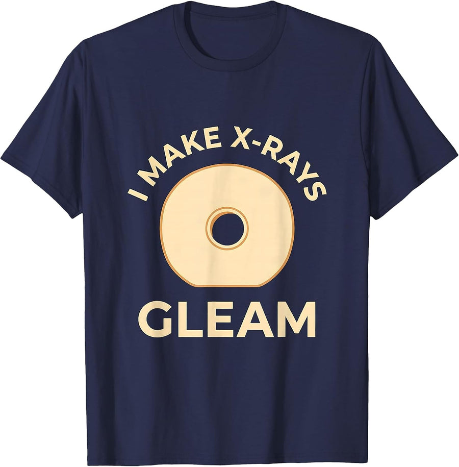 I Make X-Rays Gleam Radiology Tech Rad Tech X-Ray T-Shirt - Navy Blue