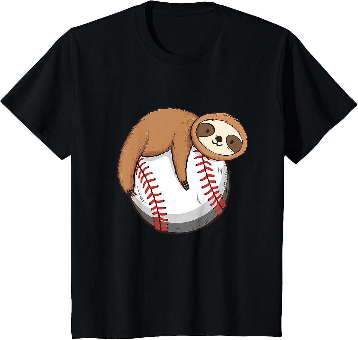 Sloth Baseball Player - Catcher Pitcher Animal Nature Lover T-Shirt - Black