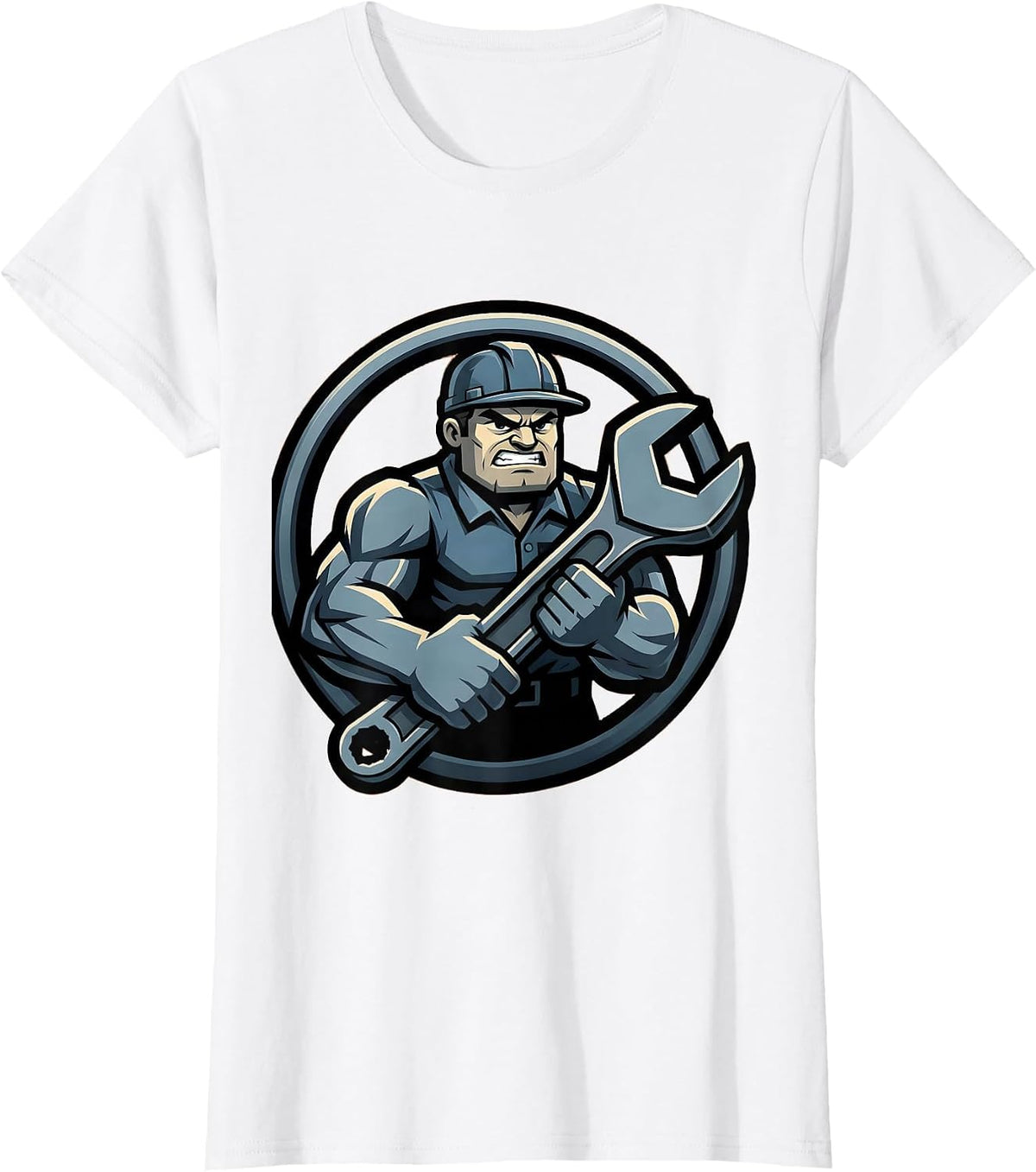 Women's Mechanic Muscle Wrench Graphic Tee T-Shirt - White