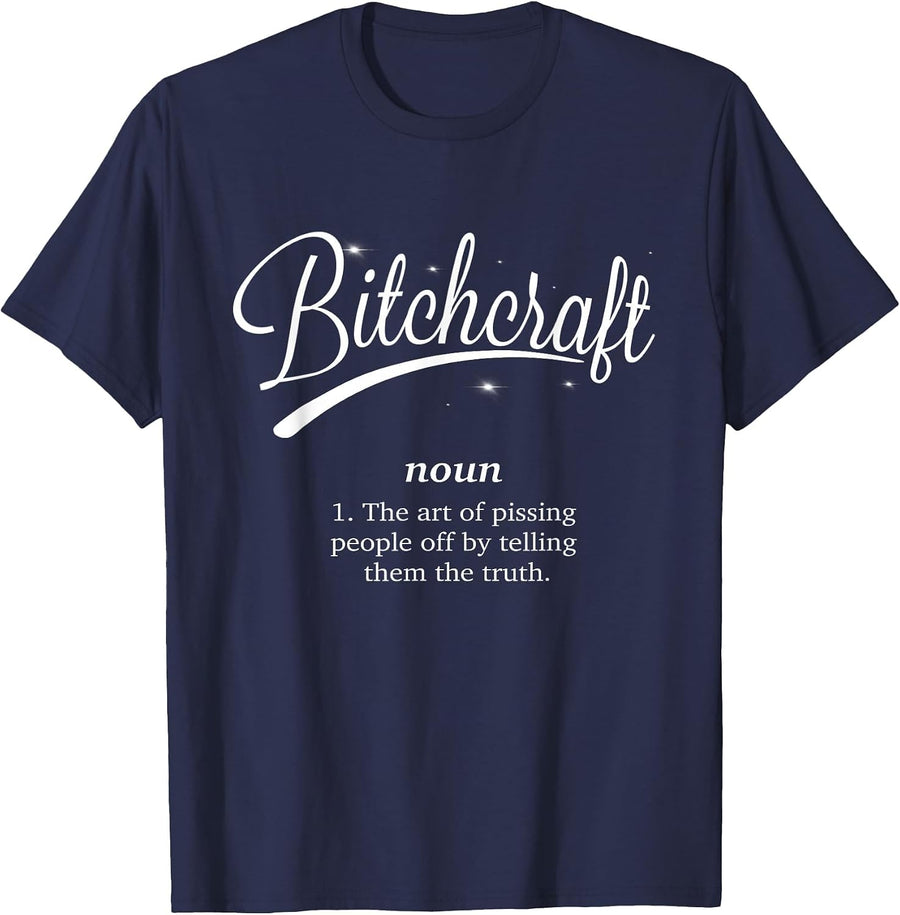 Bitchcraft Funny Meme T-Shirt - Navy Blue