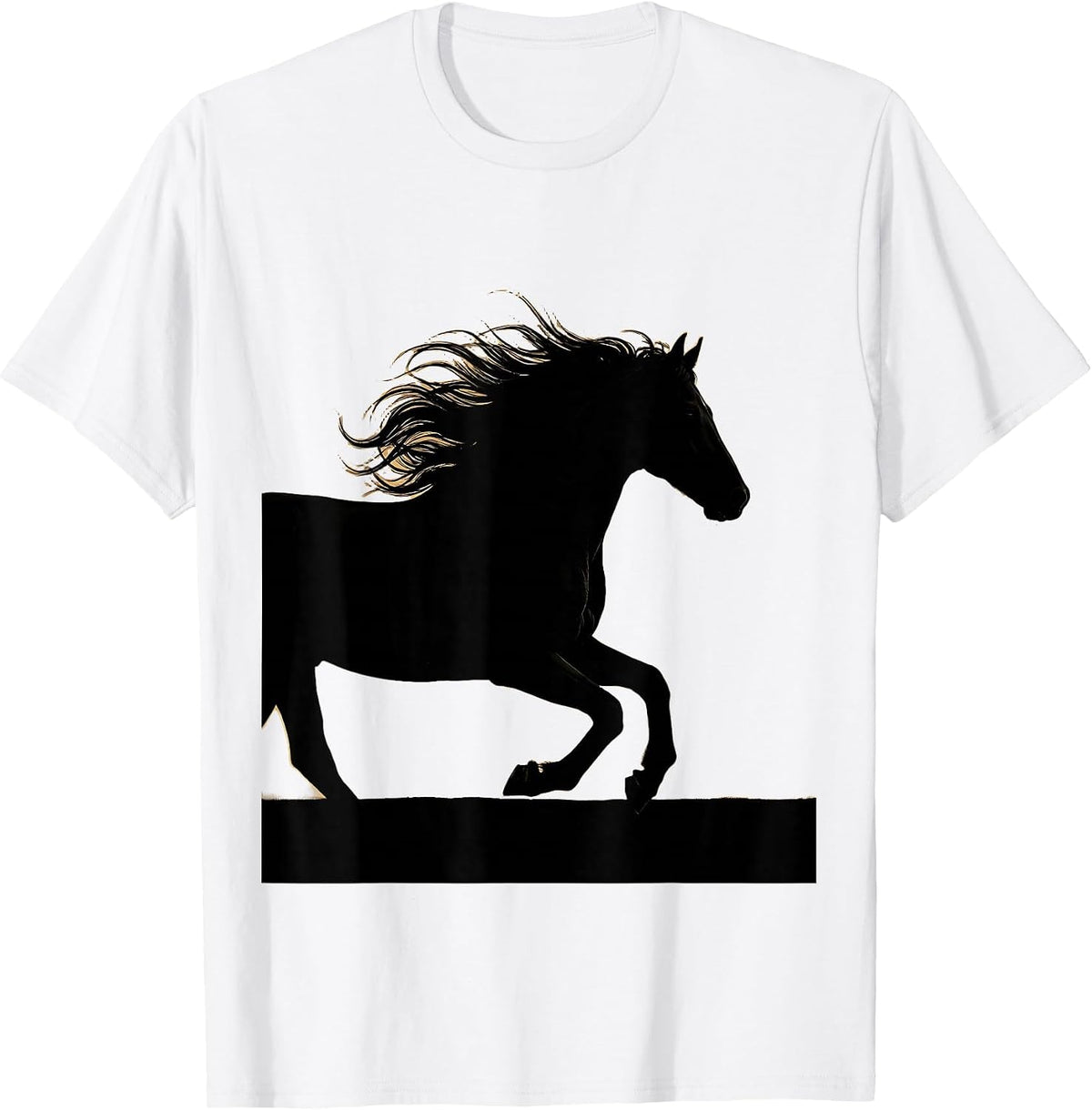 Men's Galloping Horse Country Western Graphic Tee T-Shirt - White