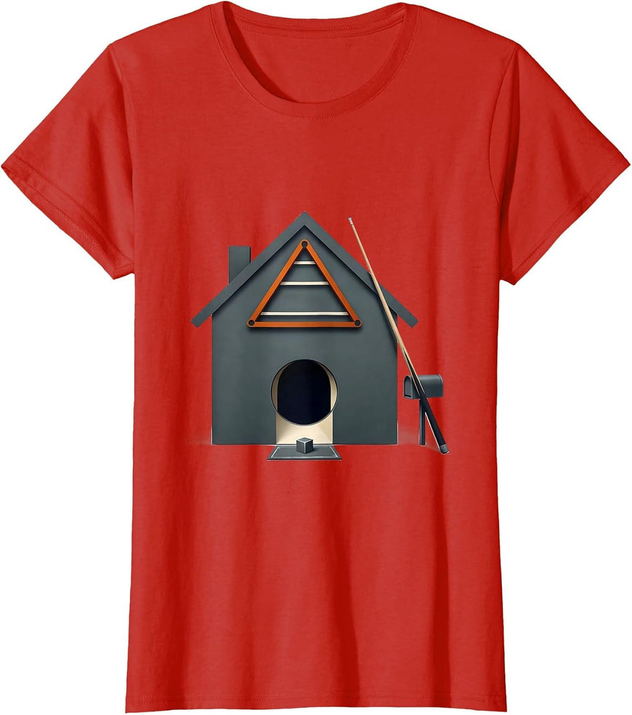 Women's Billiard House Pool Player Humor T-Shirt - Red