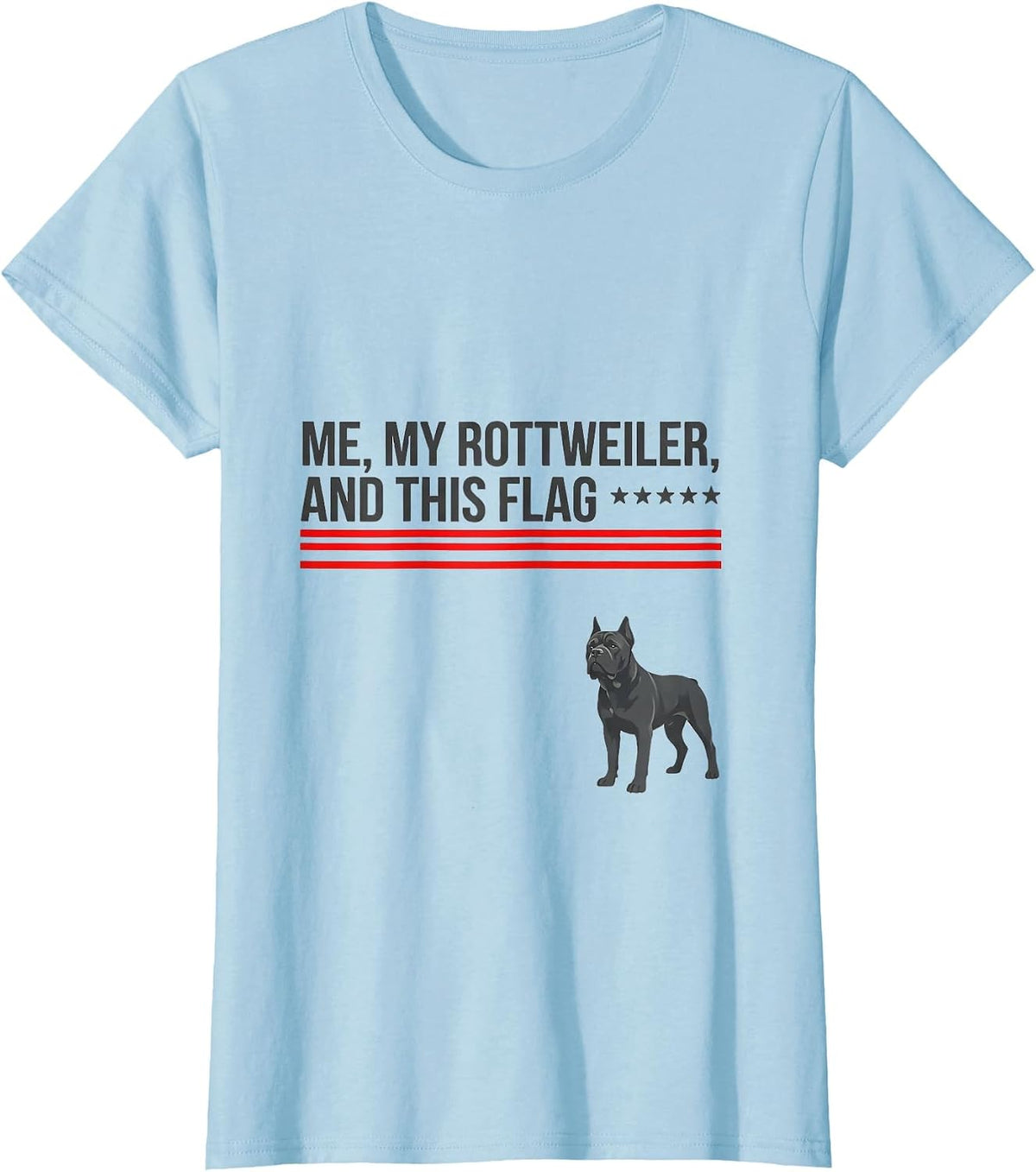 Me, My Rottweiler, And This Flag Patriotic Dog Breed T-Shirt - Baby Blue