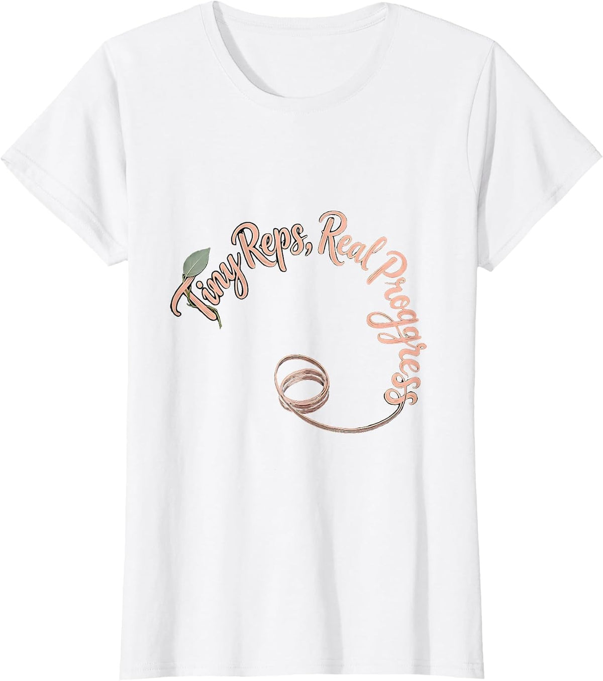 Women's Tiny Reps, Real Progress Boho Typography OT PT Therapist T-Shirt - White