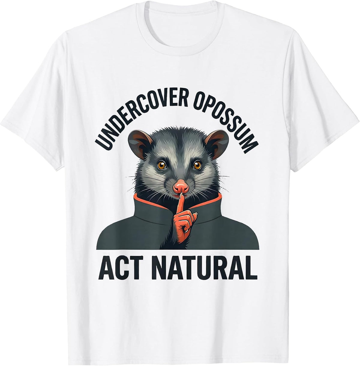 Men's Undercover Opossum Act Natural Funny Halloween Costume T-Shirt - White