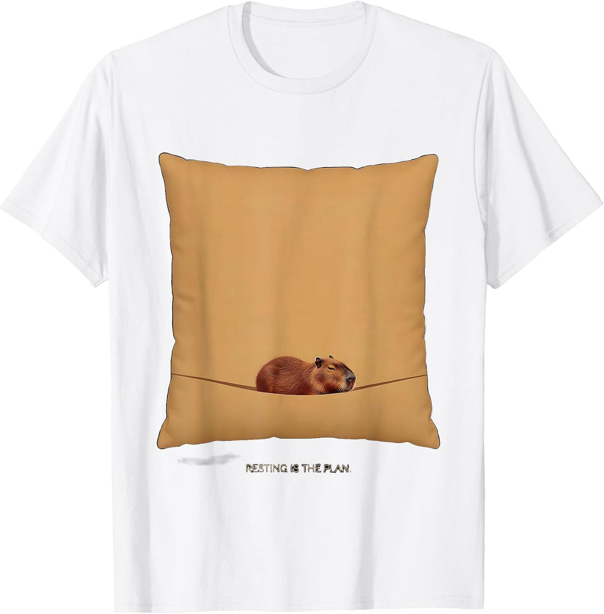 Men's Resting Is The Plan Cute Capybara Sleepybara Nap Lover T-Shirt - White