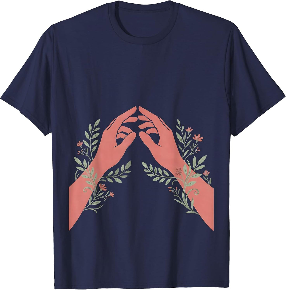 Reaching Hands Suicide Prevention Awareness Design T-Shirt - Navy Blue