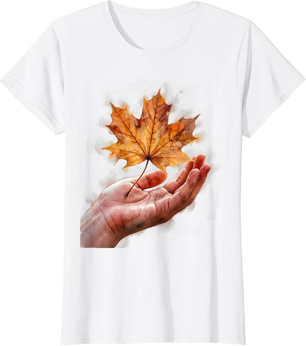 Women's Suicide Prevention Awareness Catching Leaf Design T-Shirt - White