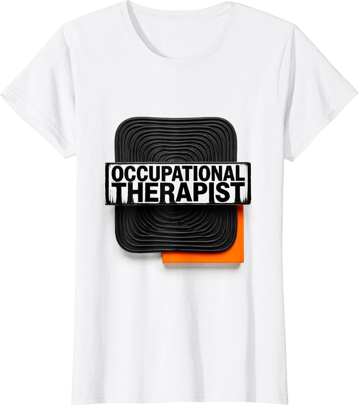 Women's Occupational Therapist Wood Type Letterpress Therapy T-Shirt - White