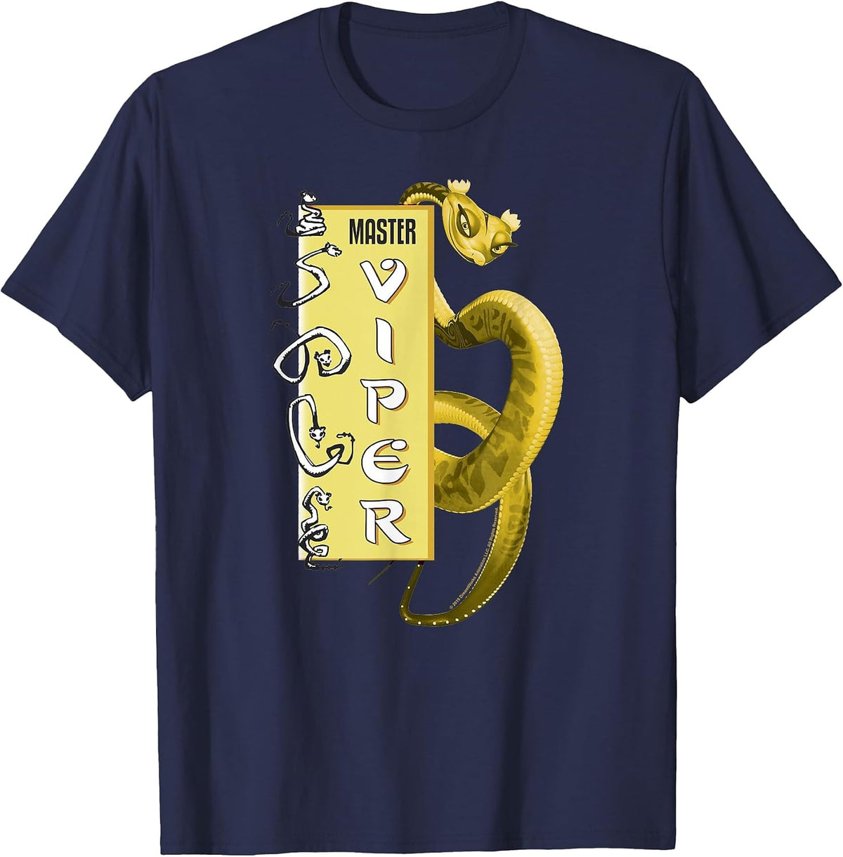 Kung Fu Panda Master Viper Action Pose Banner T-Shirt - Navy Blue