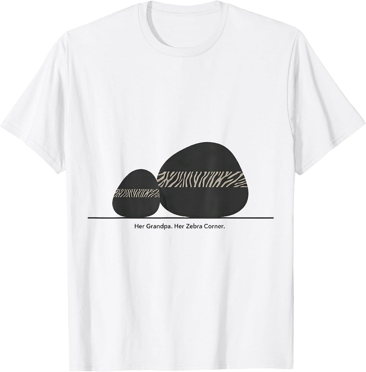 Men's Her Grandpa Her Zebra Corner Minimalist EDS Down Syndrome T-Shirt - White