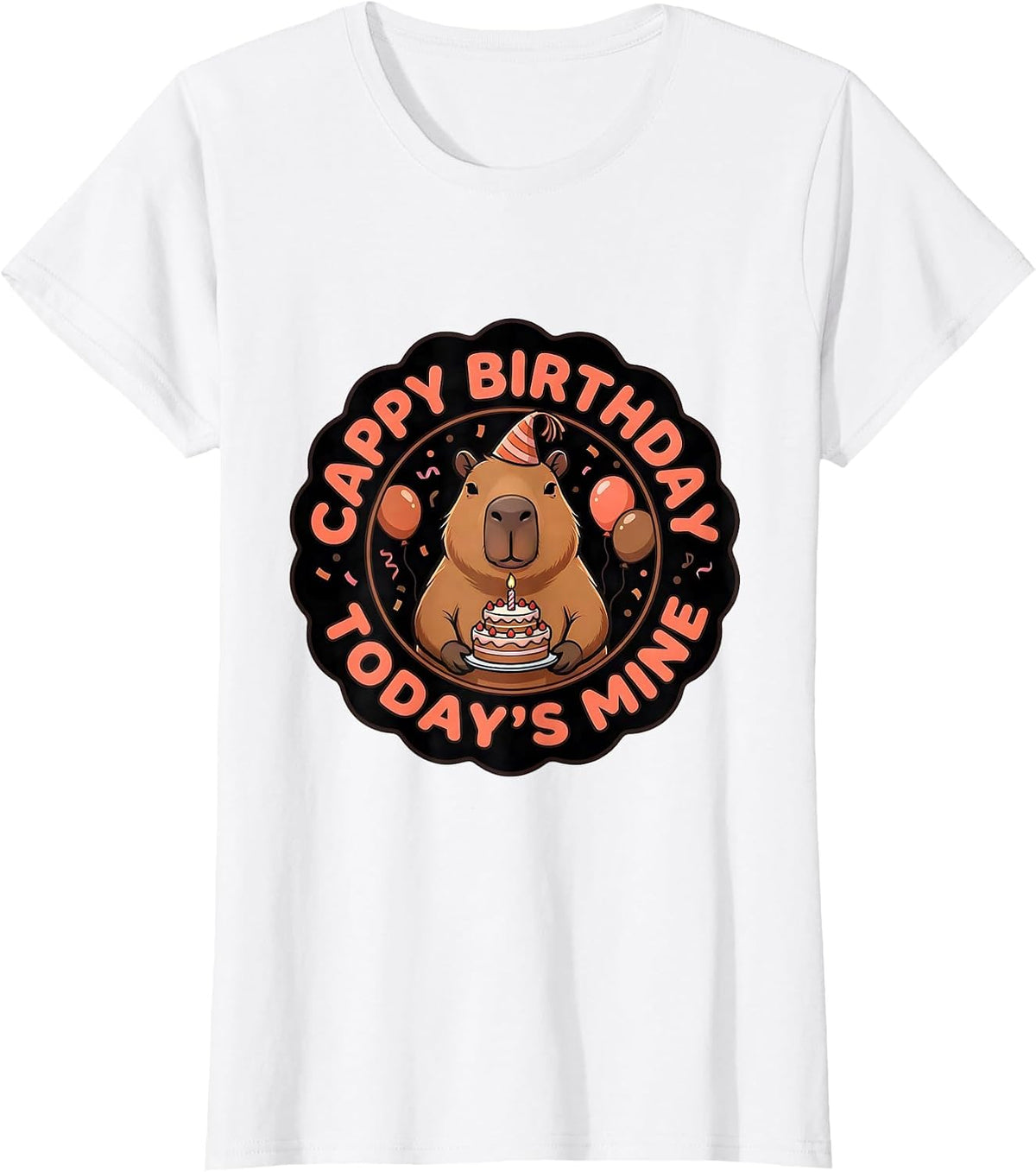 Cappy Birthday Today’s Mine Kawaii Capybara Kids Party T-Shirt - White