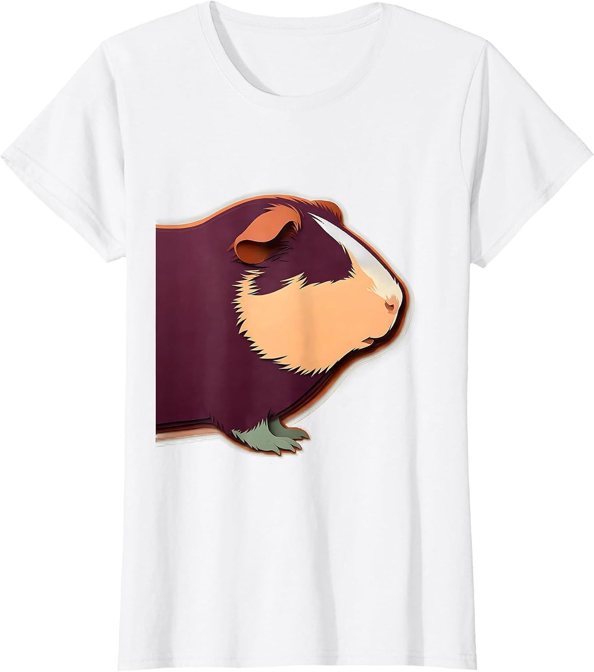 Guinea Pig Loaf Paper Cutout Animal Lover Humor T-Shirt - White