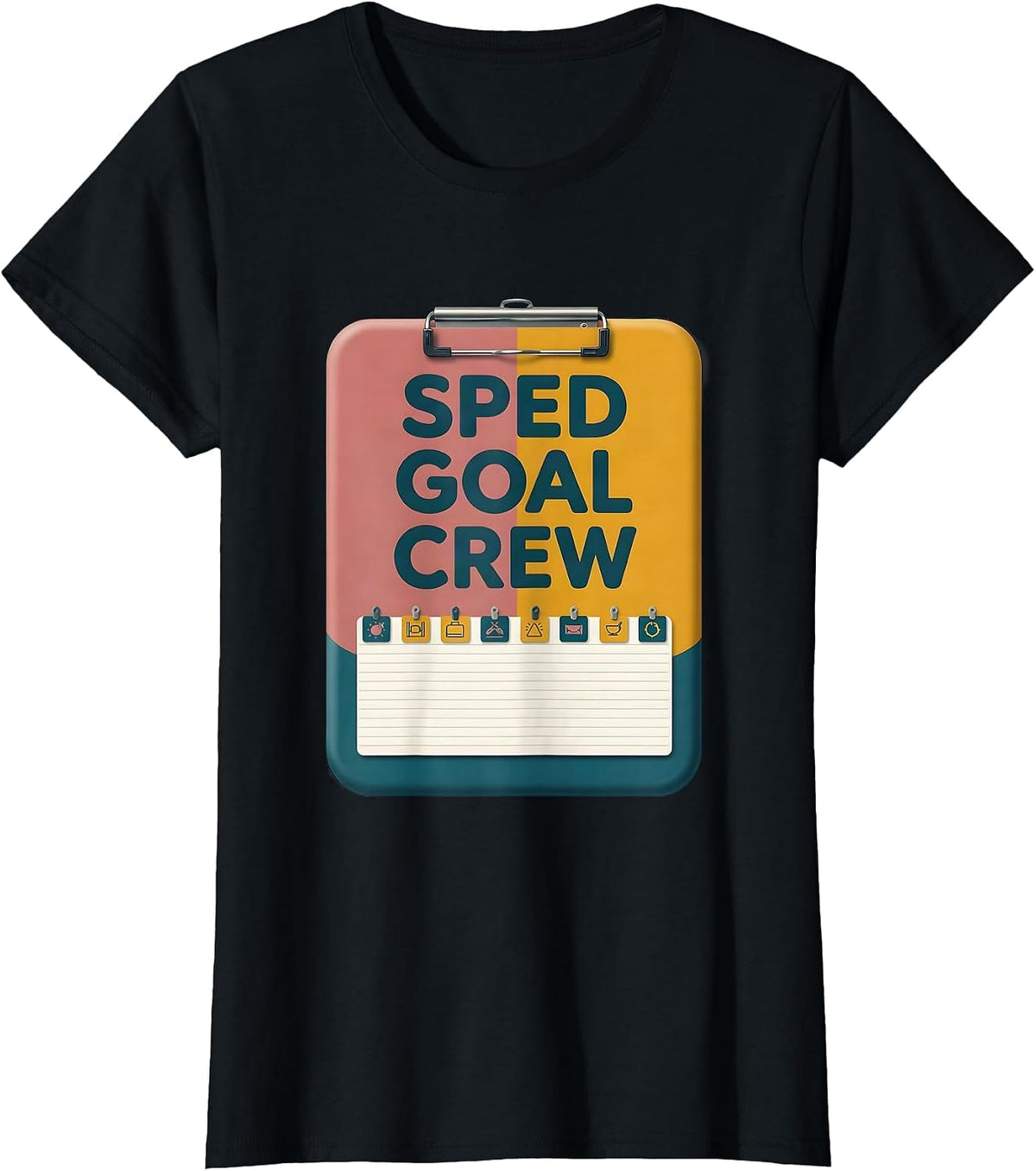 Women's SPED Goal Crew Special Education Teacher Aide Squad Pride T-Shirt - Black