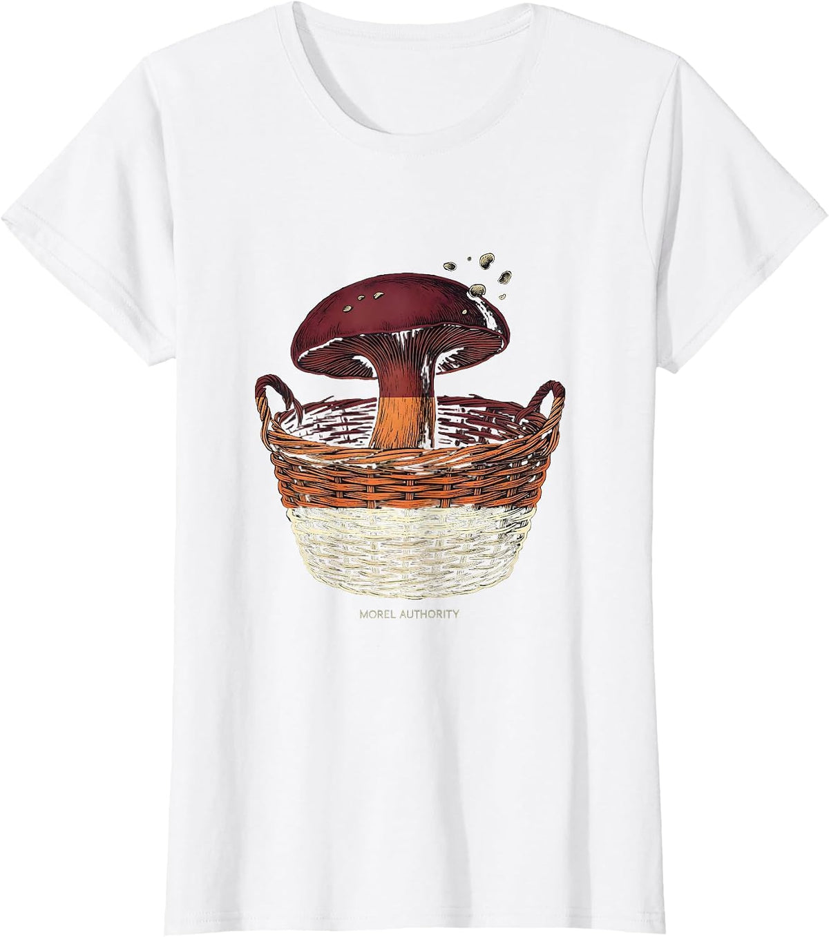 Women's Morel Authority Funny Mushroom Forager Mycology Humor T-Shirt - White