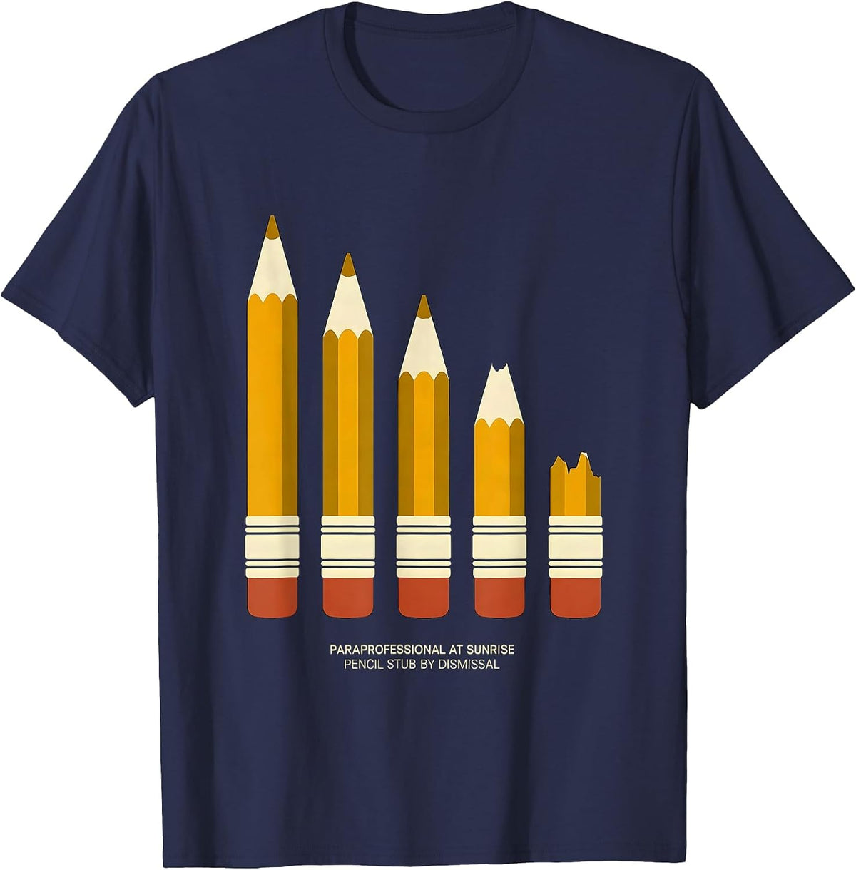 Men's Paraprofessional At Sunrise, Pencil Stub By Dismissal T-Shirt - Navy Blue